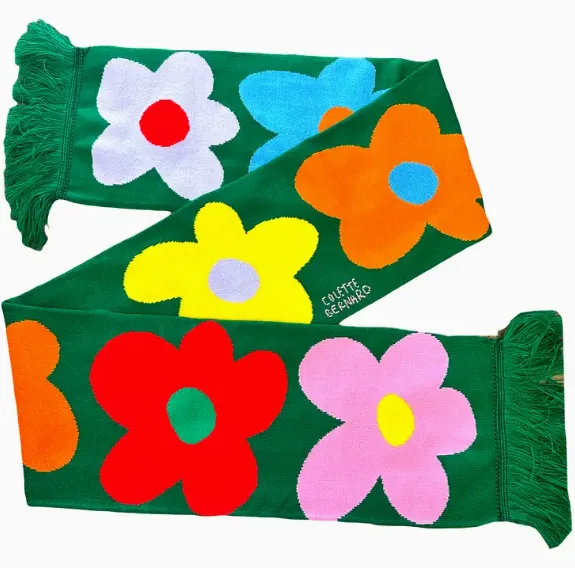 Grassy Green Flower Power Scarf