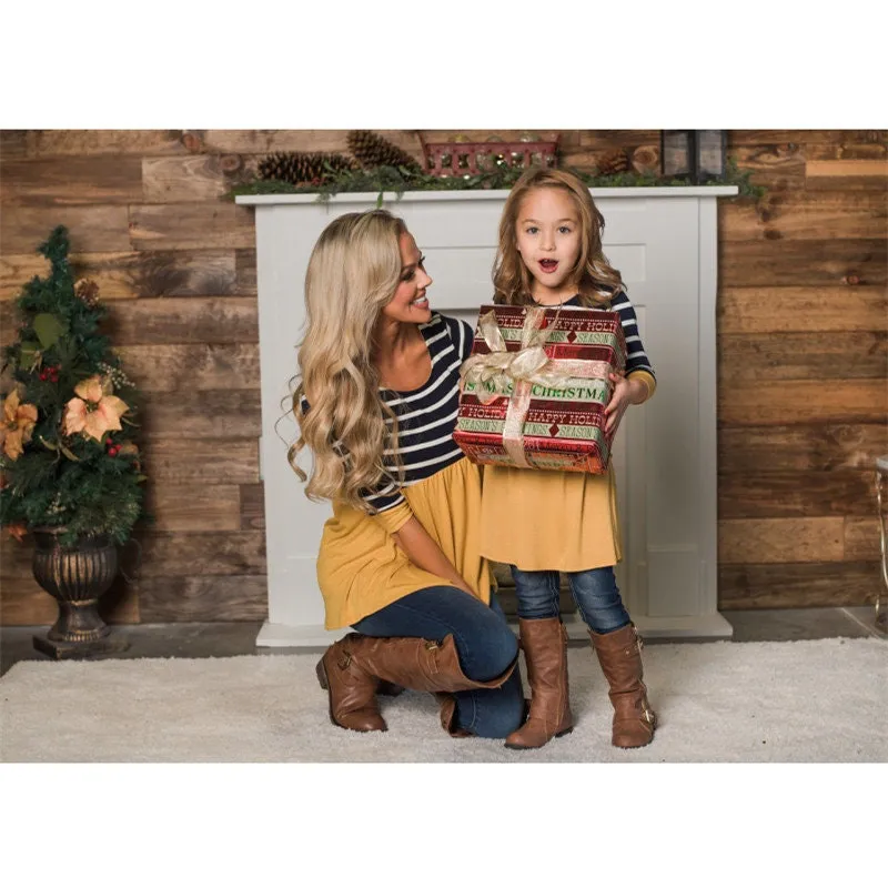 Half Sleeve Mommy and Me Dresses for Mother and Daughter Matching Set