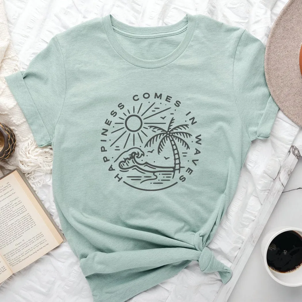 Happiness Comes In Waves Graphic T-Shirt - SU163