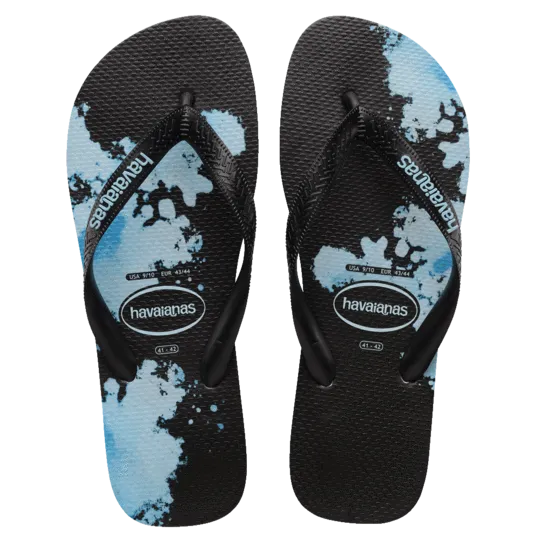 Havaianas Top Print Amp Thongs - Black/Blue