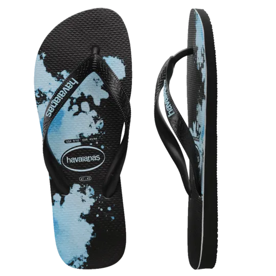 Havaianas Top Print Amp Thongs - Black/Blue