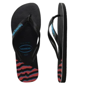 Havaianas Top Print Splice Thongs - Black/Black