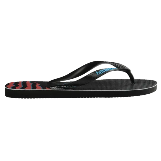 Havaianas Top Print Splice Thongs - Black/Black