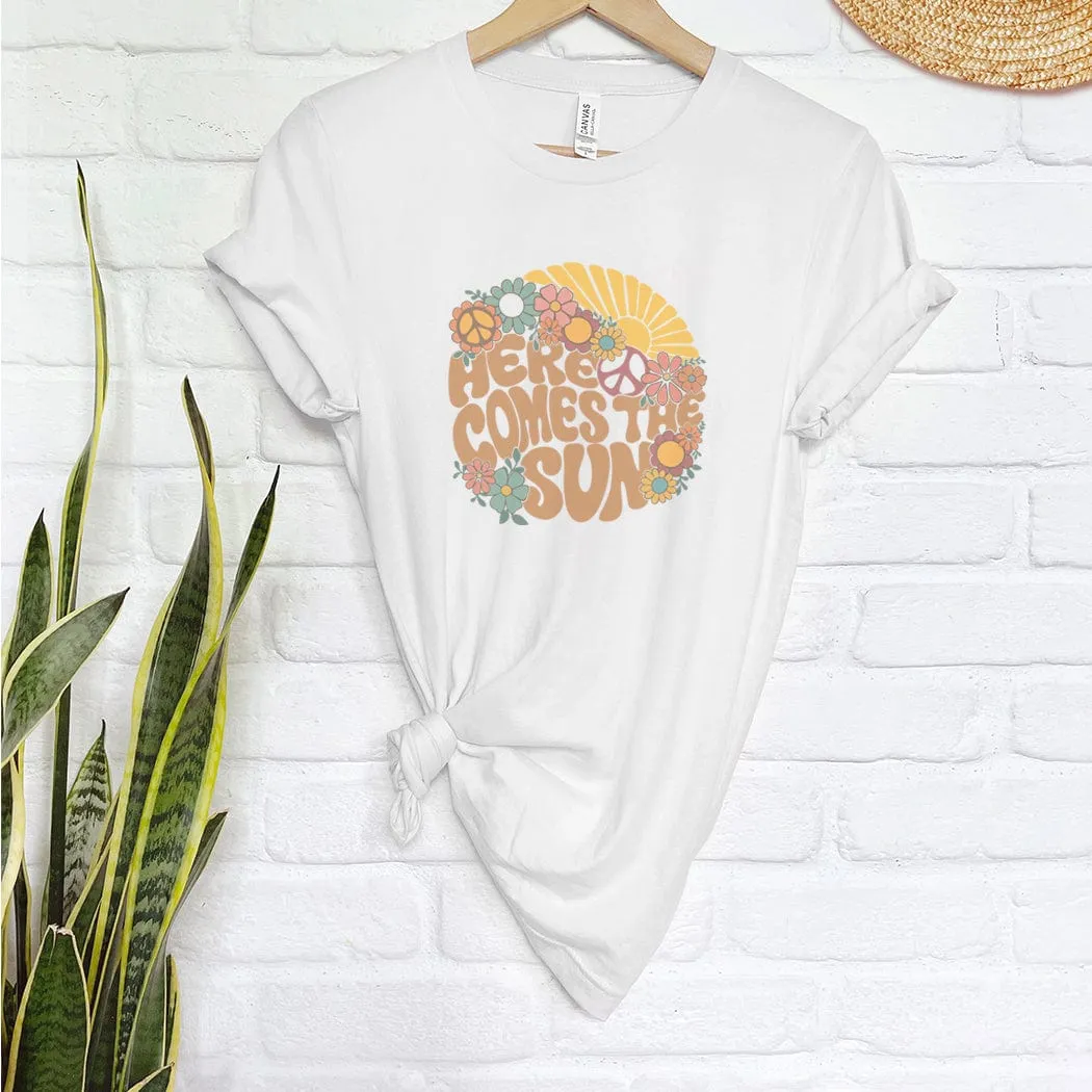 Here Comes The Sun Floral Graphic T-Shirt - SU162