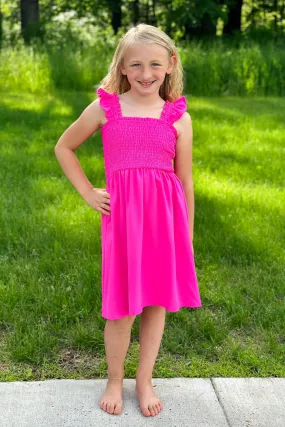 Hot Pink Smock Dress