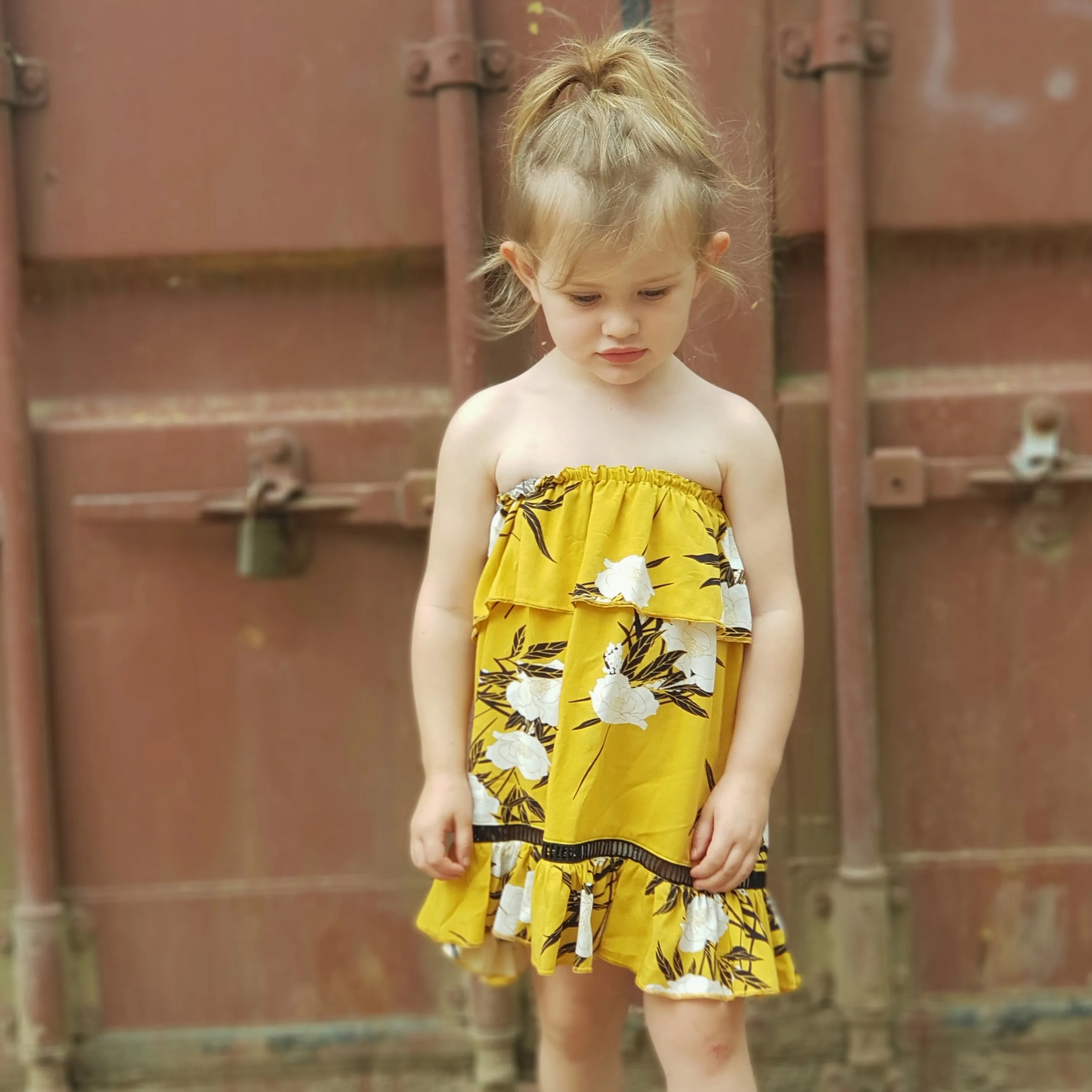 Indigo Summer Dress - Mustard Bloom