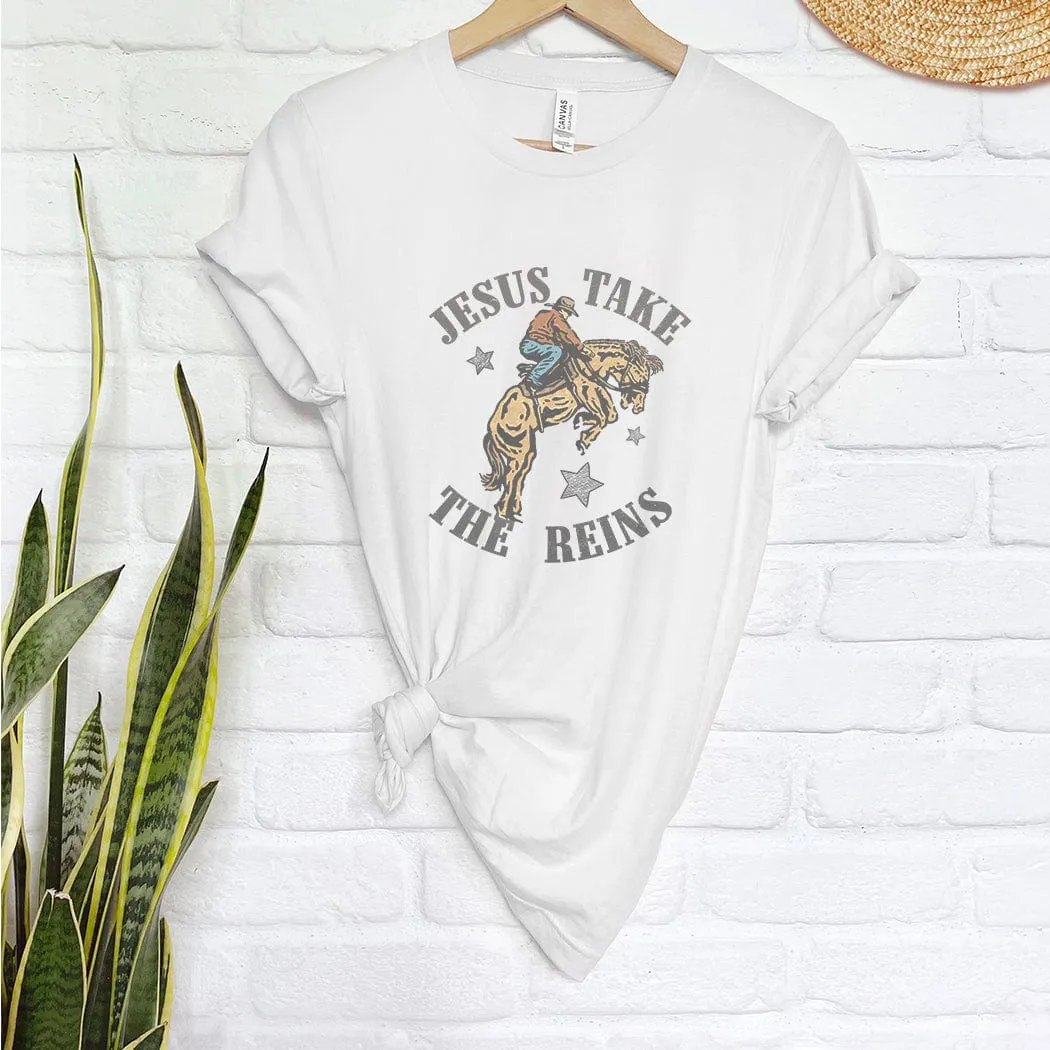 Jesus Take The Reins Western Graphic T-Shirt - WE203