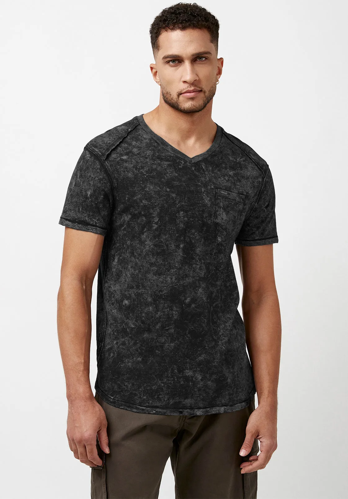 Kamiz Acid Wash Pocket T-Shirt - BM23839