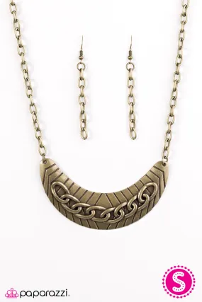 Keep It Under Lock Brass-Necklace