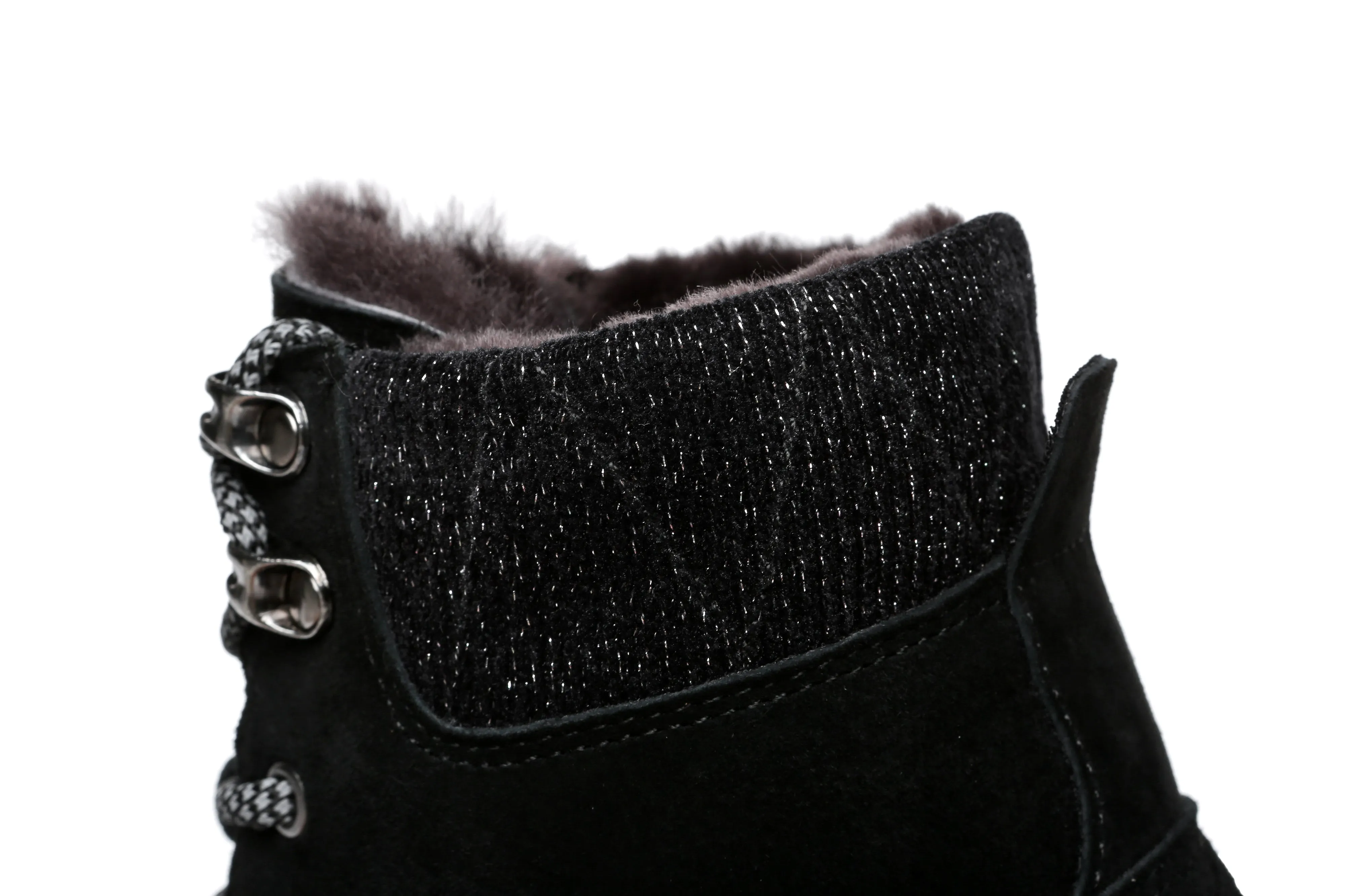 Lace Up Ankle Boots With Sheepskin Wool Pastoral Ramble