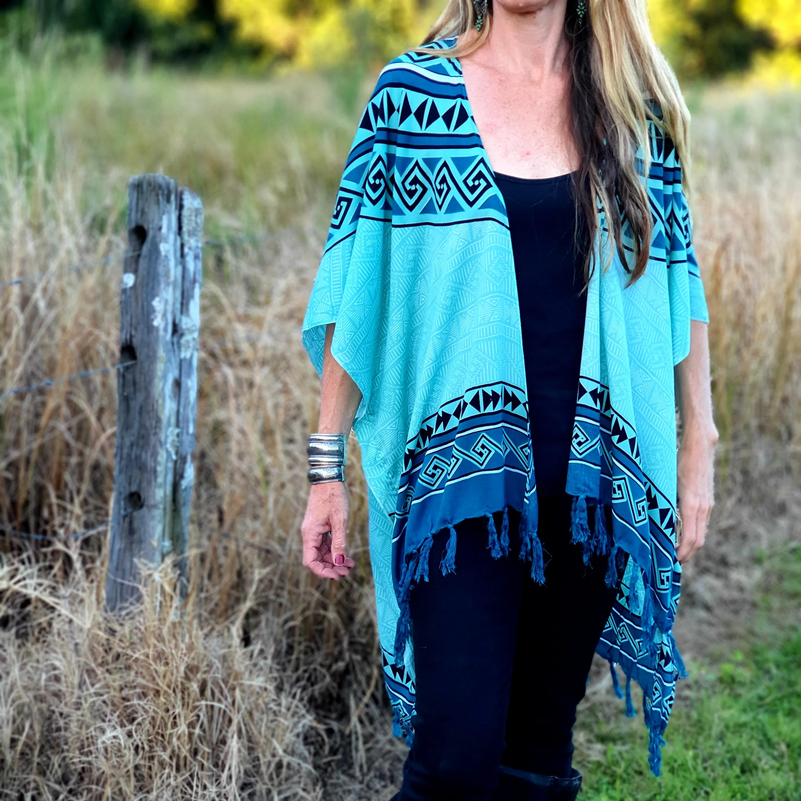 Ladies Kimono Jacket - Teal