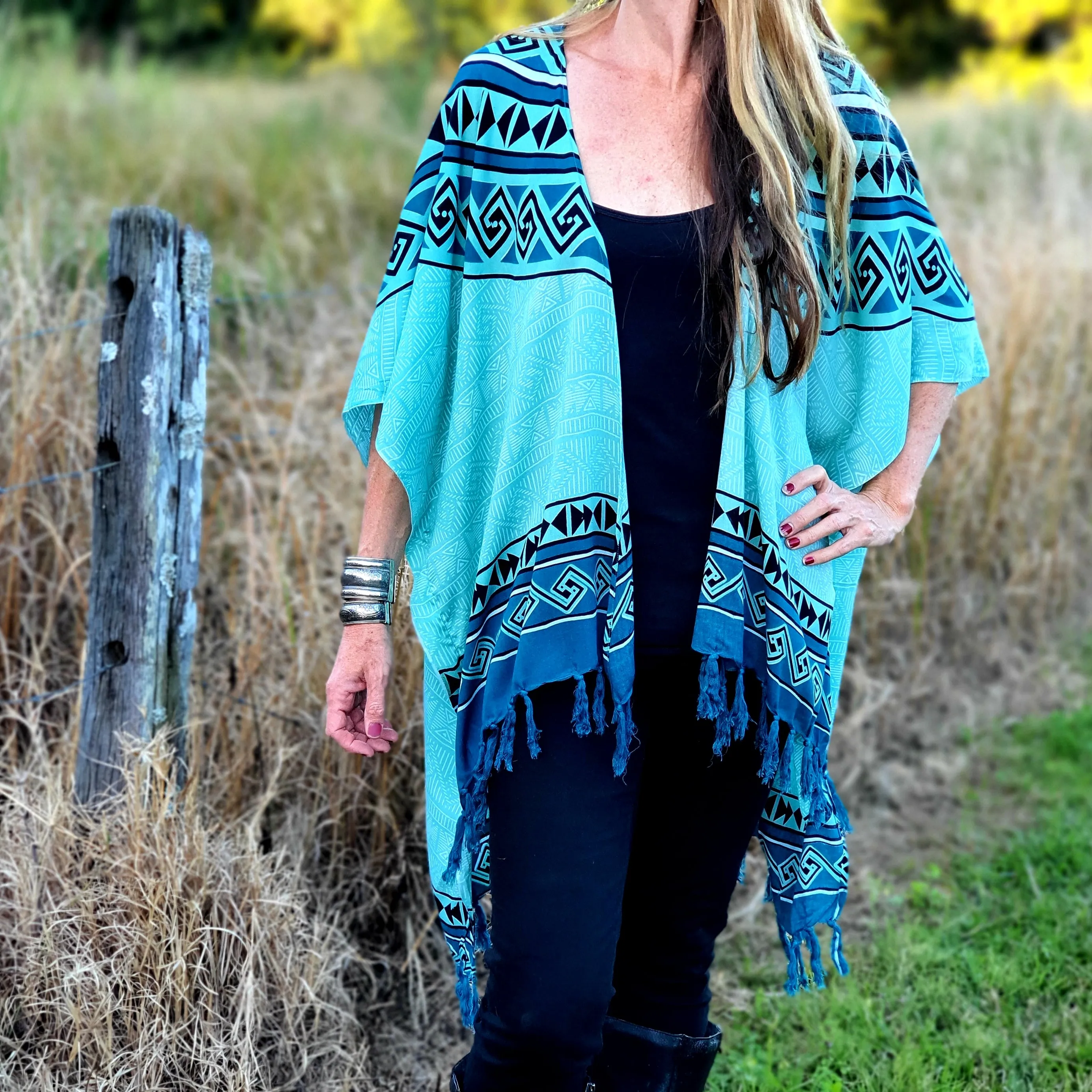 Ladies Kimono Jacket - Teal