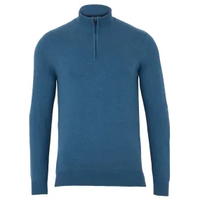 Mens 100% Cotton Lightweight Zip Neck Jumper