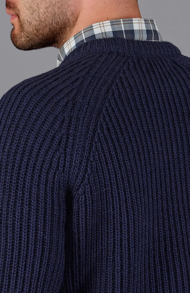 Mens British Wool Heavyweight Ribbed Jumper