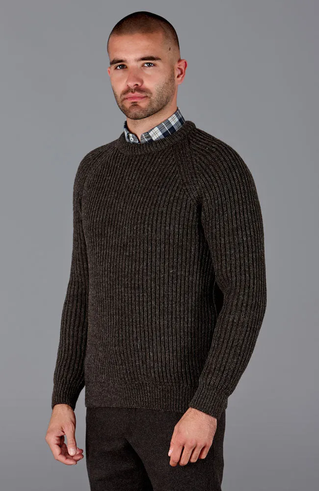 Mens British Wool Heavyweight Ribbed Jumper