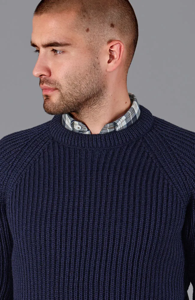 Mens British Wool Heavyweight Ribbed Jumper