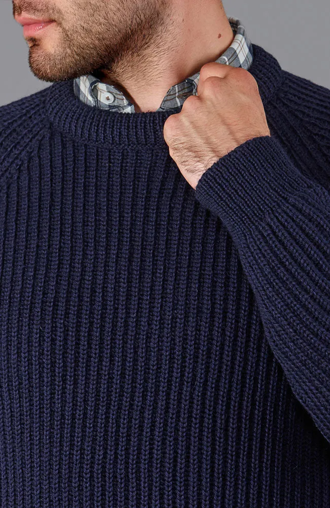 Mens British Wool Heavyweight Ribbed Jumper