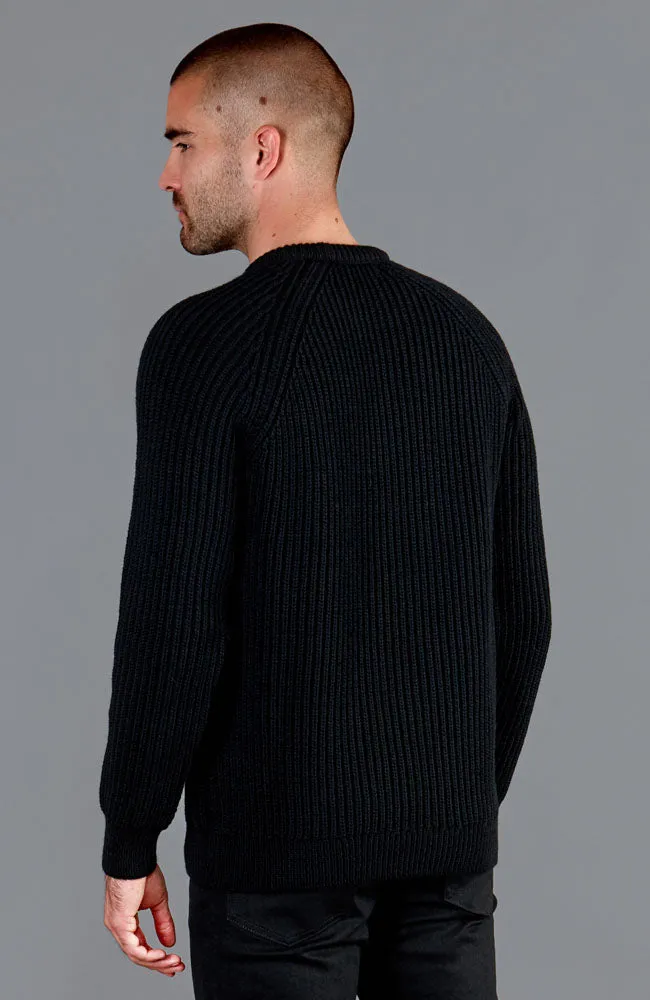 Mens British Wool Heavyweight Ribbed Jumper