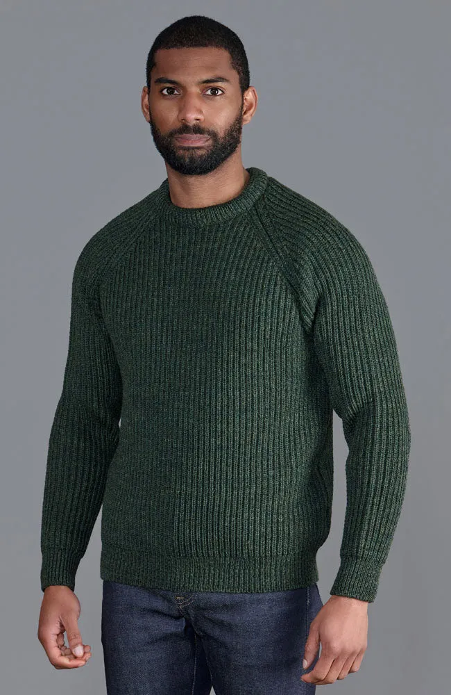 Mens British Wool Heavyweight Ribbed Jumper