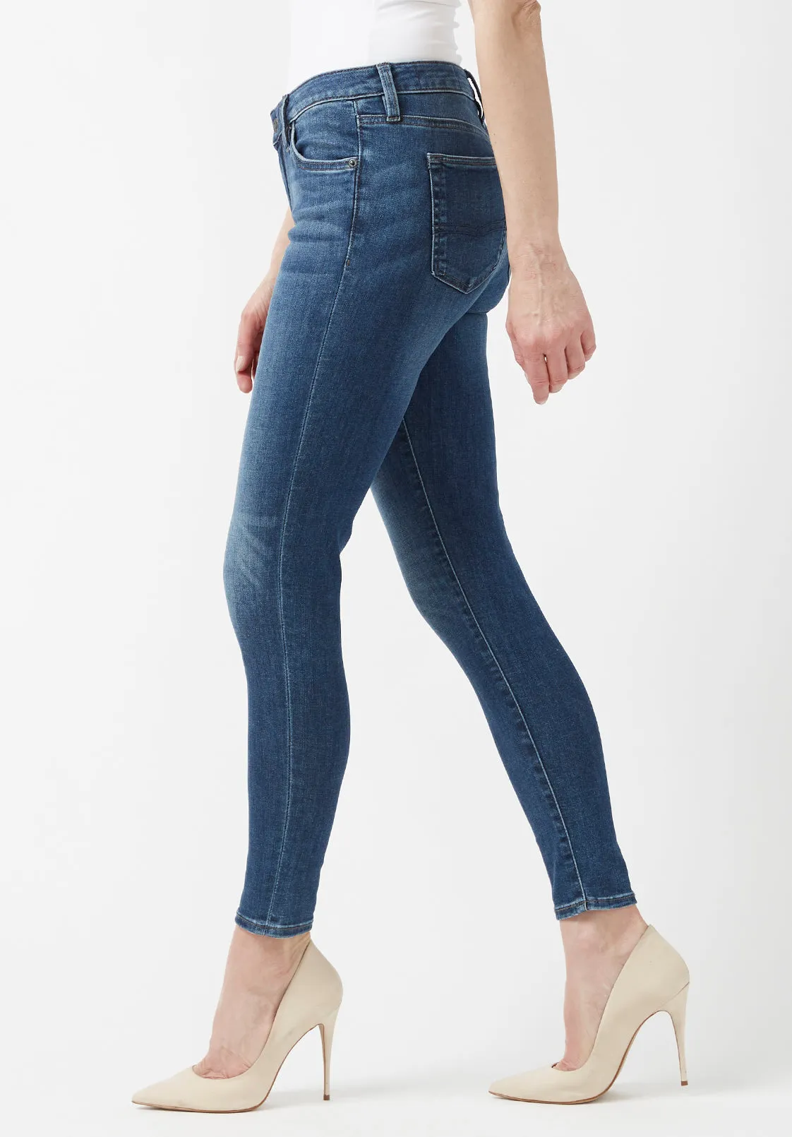 Mid Rise Skinny Alexa Women's Jeans in Mid Blue - BL15669