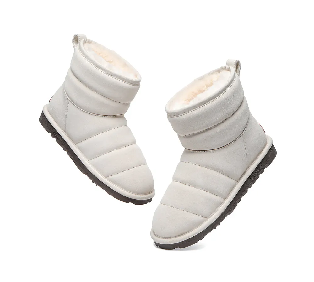 Mini Sheepskin Boots Women Puffer