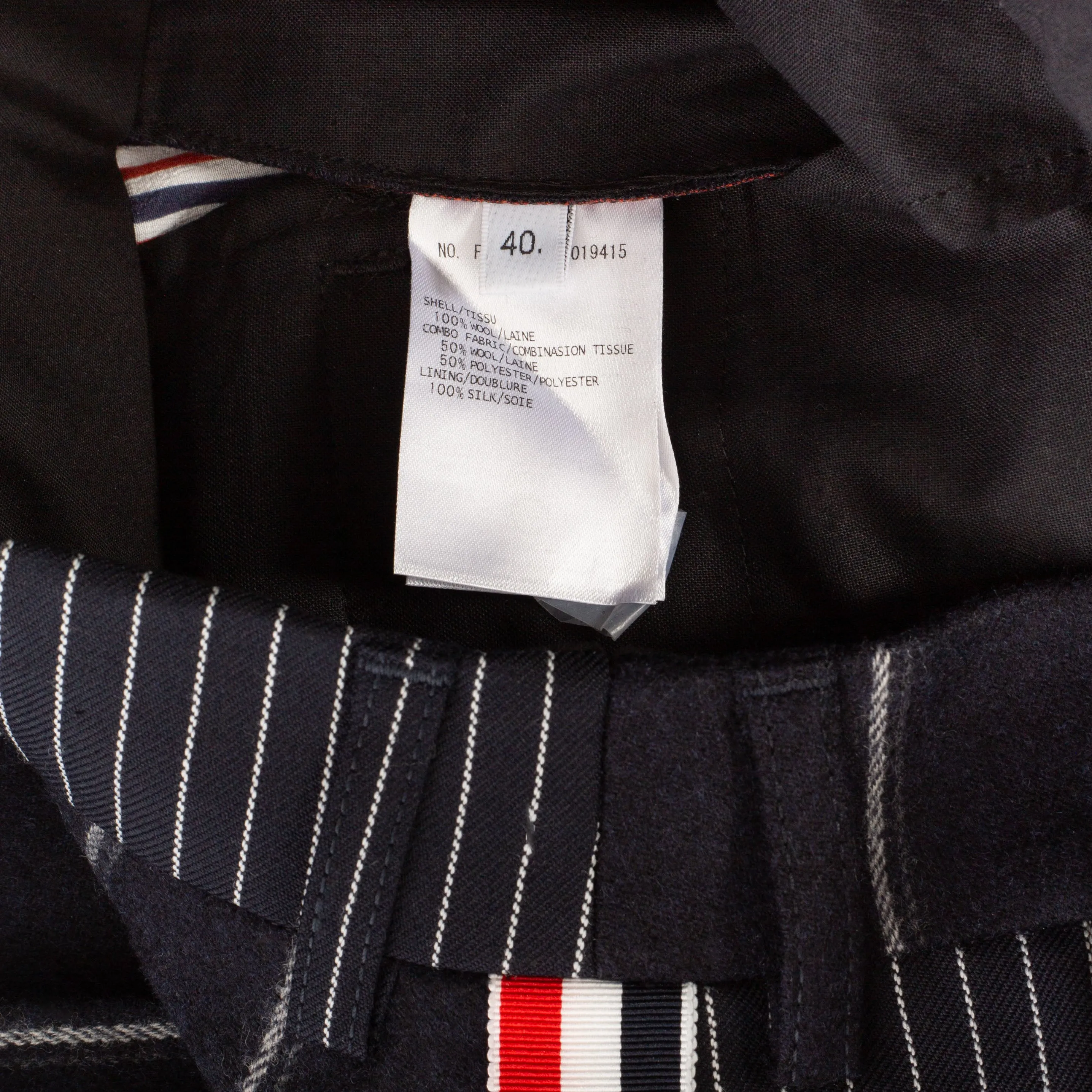 Navy Wool Pinstriped Jacket and Pants Suit