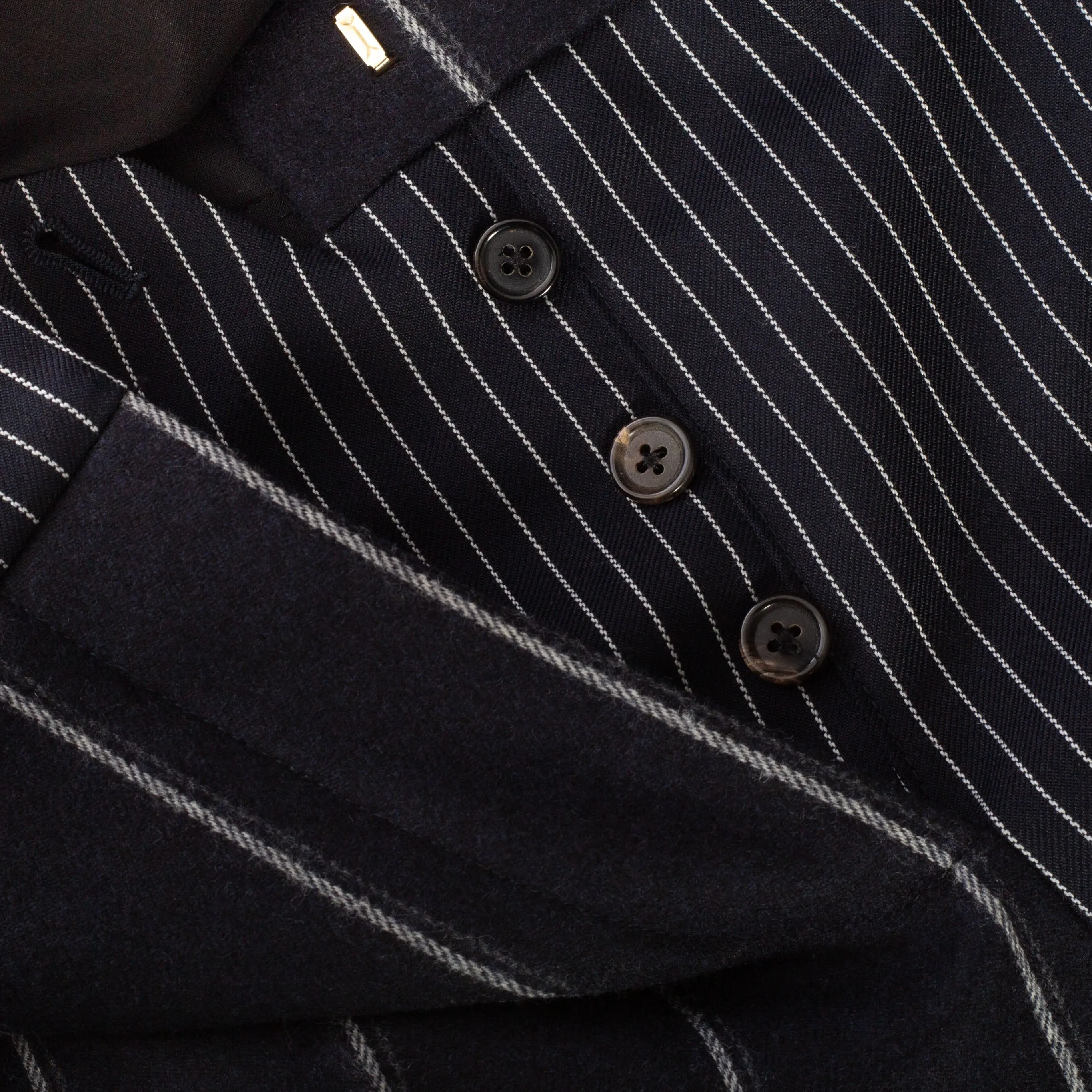 Navy Wool Pinstriped Jacket and Pants Suit