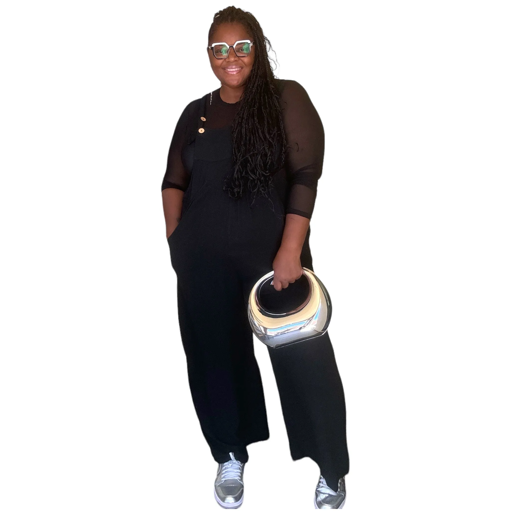 Plus Size Lazy Day Overalls In Black