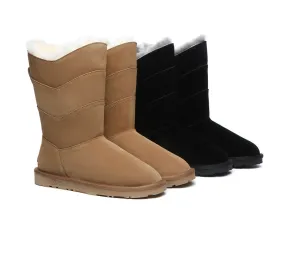 Premium Australian Sheepskin Tall Boots Women Swanston 3 Panel