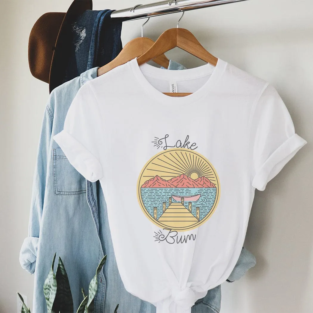 Retro Lake Bum Summer Graphic T-Shirt - SU124