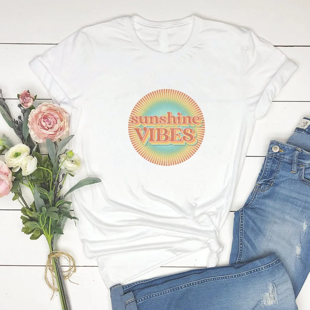 Retro Sunshine Vibes Summer Graphic T-Shirt - SU127