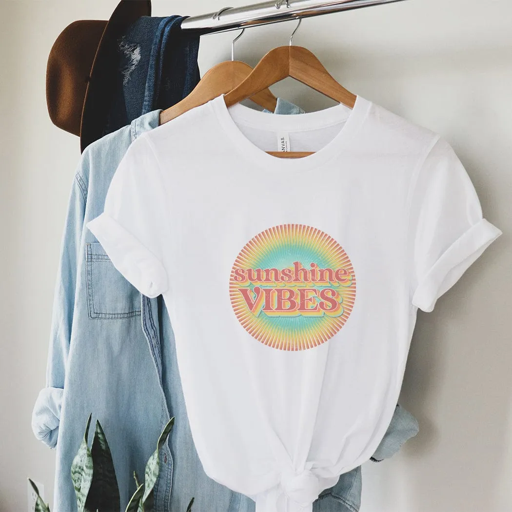 Retro Sunshine Vibes Summer Graphic T-Shirt - SU127