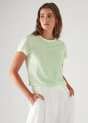 REVERSE SPRAY LIGHTWEIGHT PIMA COTTON TEE (ACID GREEN) - PATRICK ASSARAF