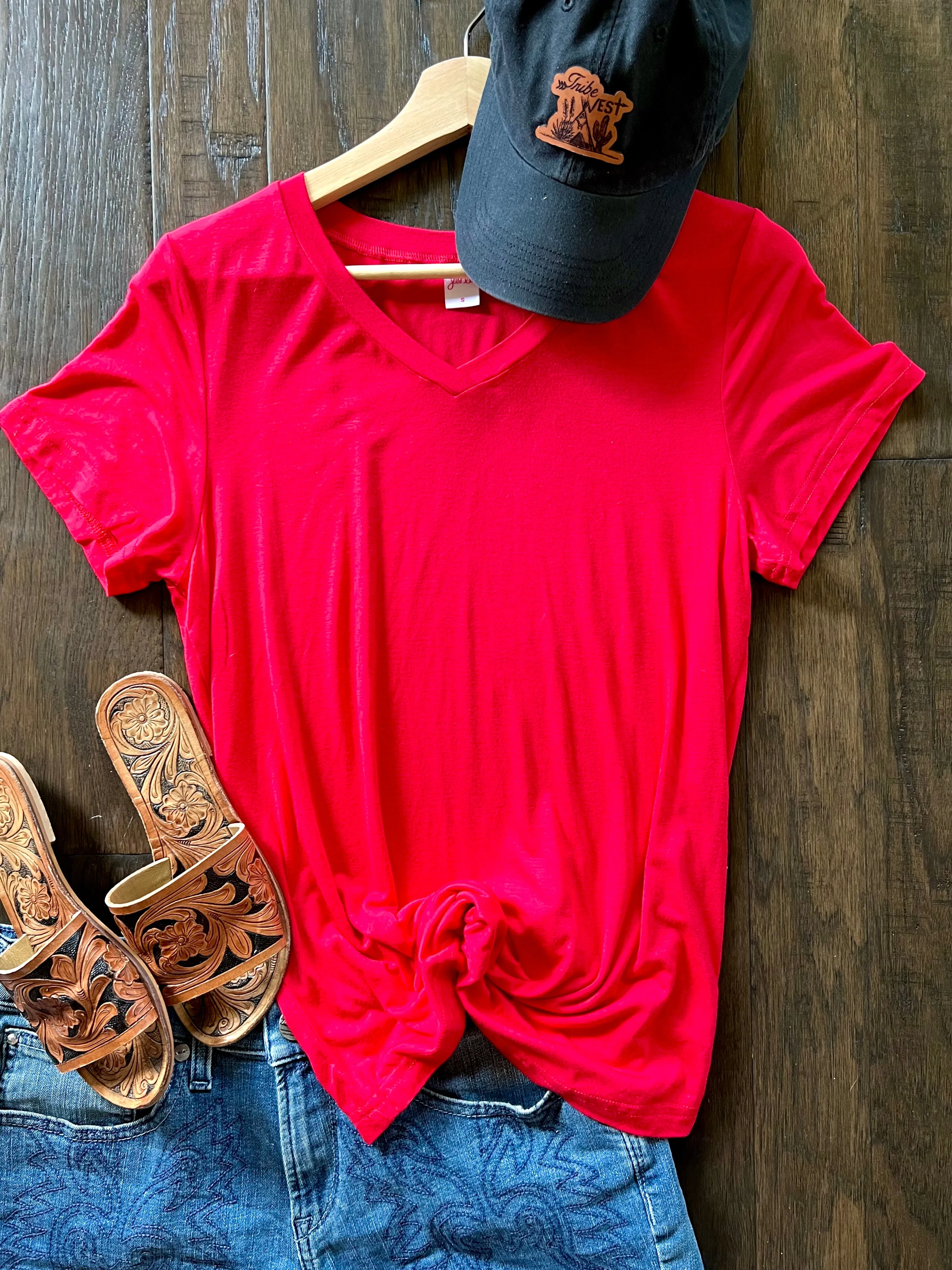 Soft Basic V-Neck Tees {multiple colors}