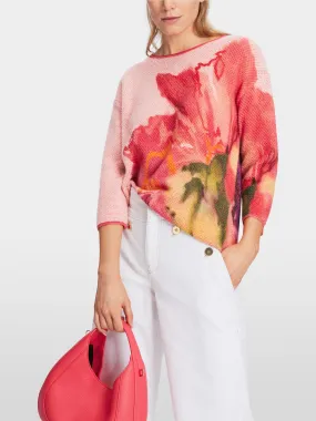 Sweater - Coral/Print