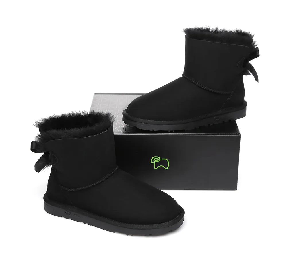 UGG Boots Women Sheepskin Wool Mini Back Single Bow Classic Boots