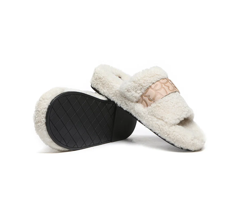 UGG Women Slides Curly Sheepskin Wool Slip-on Sandals Flats Croft