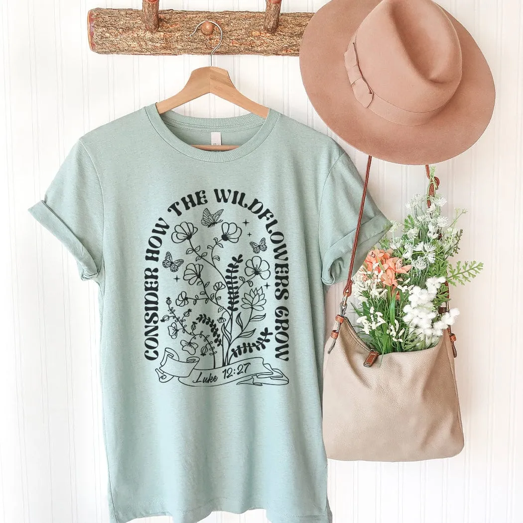 Wildflowers Grow Floral Spring Graphic T-Shirt - SP424