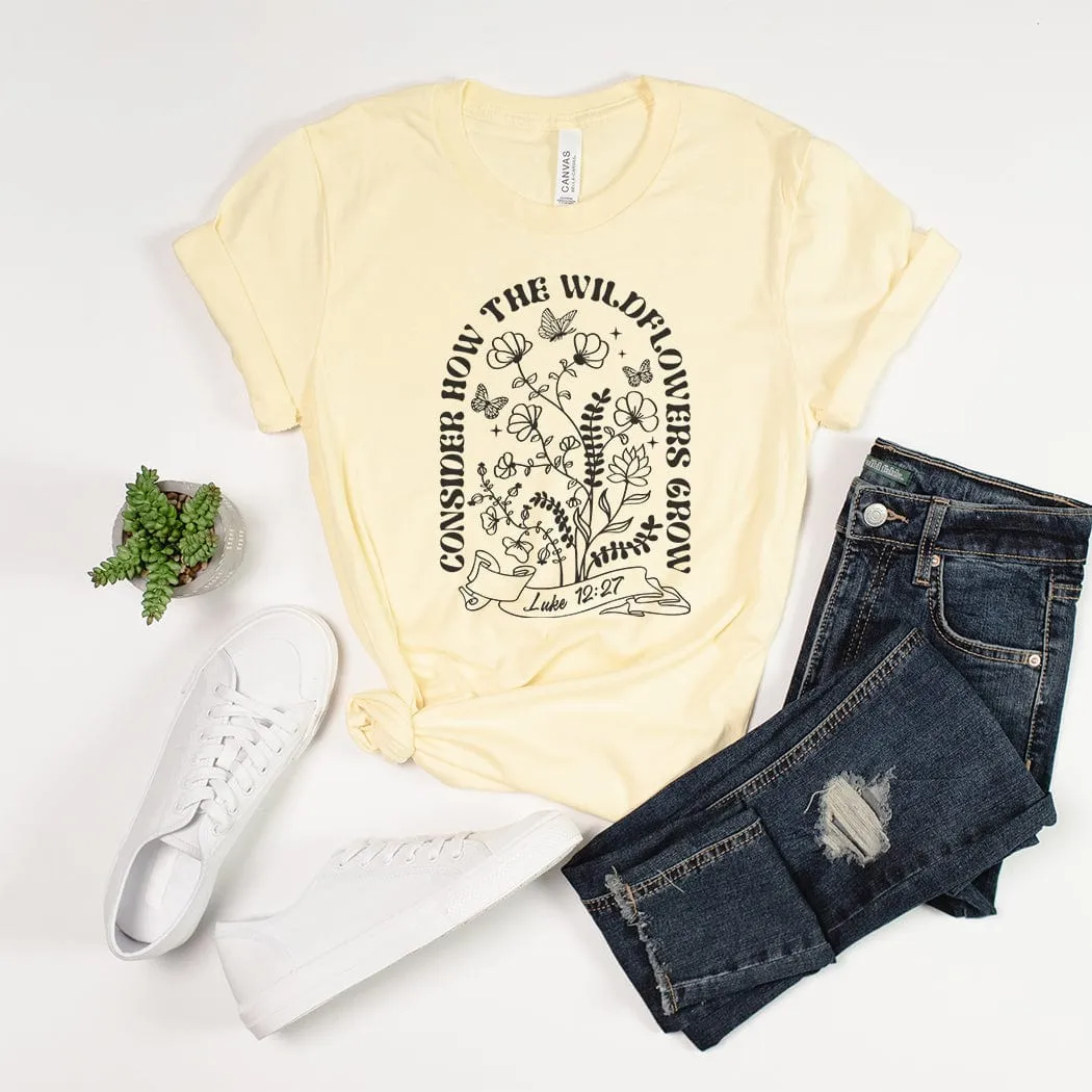 Wildflowers Grow Floral Spring Graphic T-Shirt - SP424