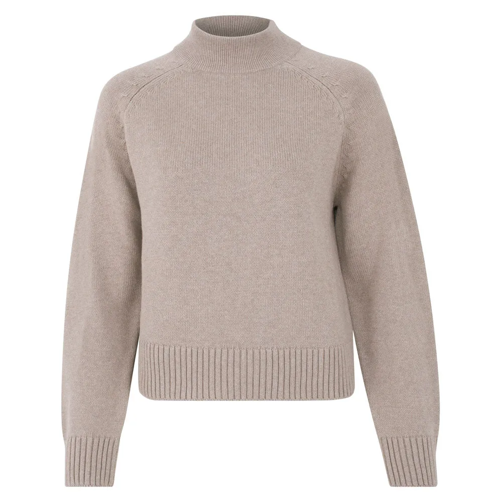 Womens Midweight Cotton Turtleneck Raglan Sleeve Jumper