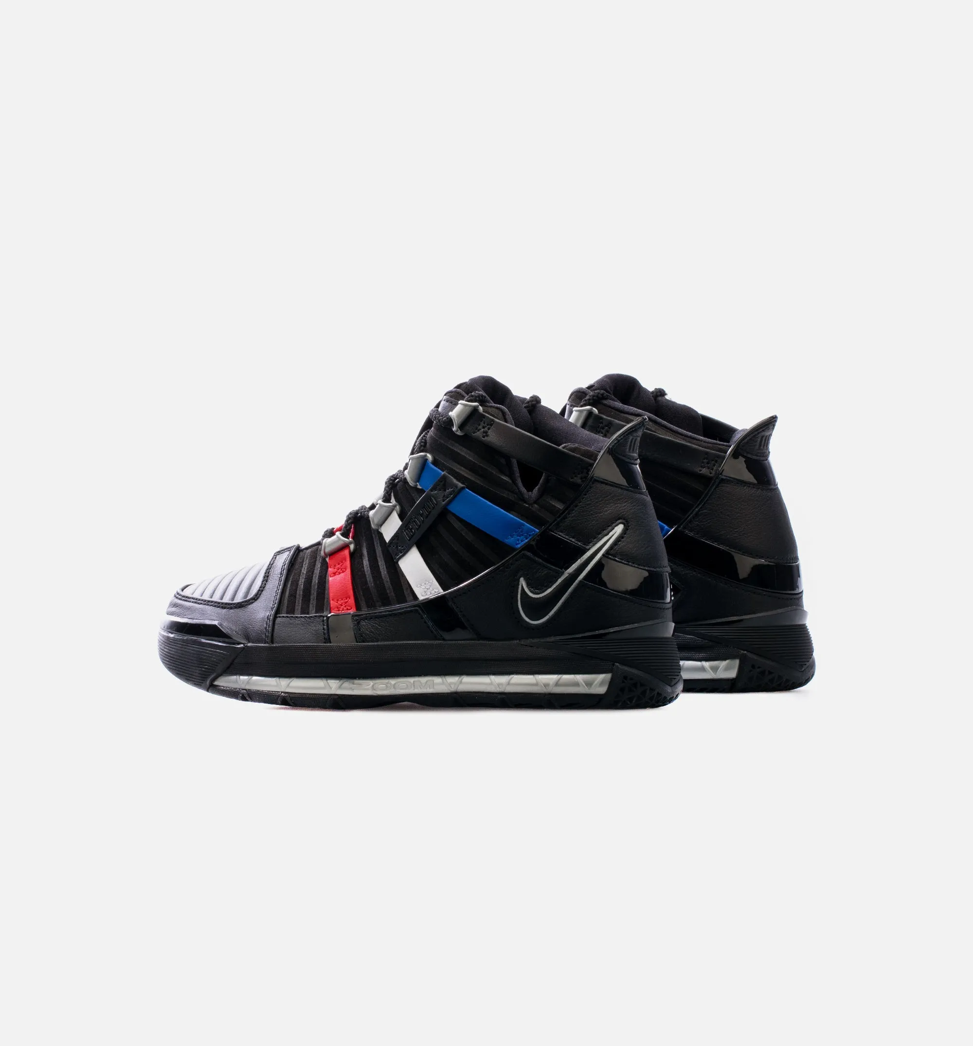 Zoom LeBron 3 Barbershop Mens Basketball Shoe - Black Free Shipping